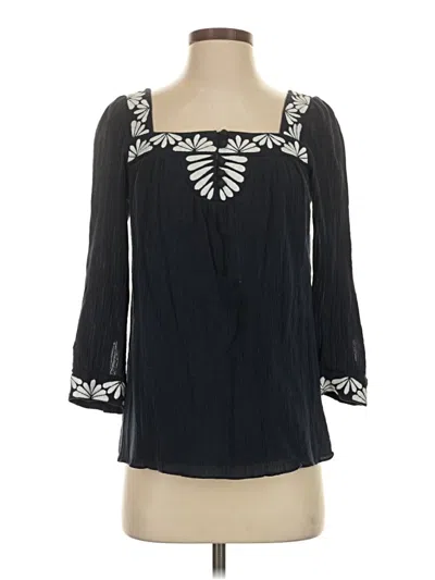 Pre-owned Vineyard Vines 3/4 Sleeve Blouse In Black