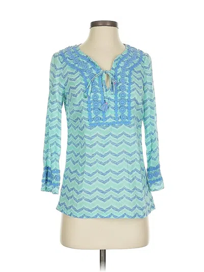 Pre-owned Vineyard Vines 3/4 Sleeve Blouse In Blue
