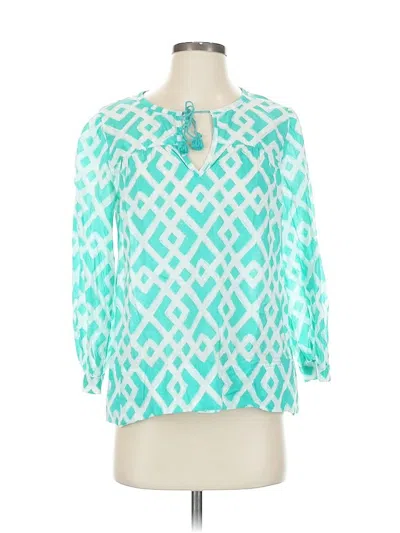 Pre-owned Vineyard Vines 3/4 Sleeve Blouse In Blue