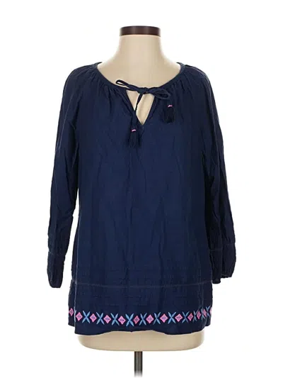 Pre-owned Vineyard Vines 3/4 Sleeve Blouse In Blue