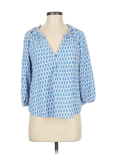 Pre-owned Vineyard Vines 3/4 Sleeve Blouse In Blue