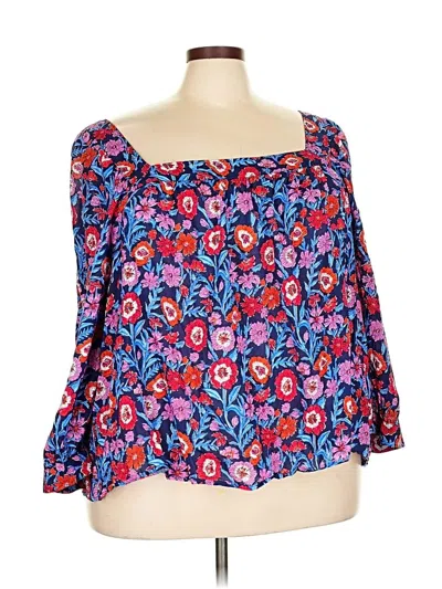 Pre-owned Vineyard Vines 3/4 Sleeve Blouse In Blue