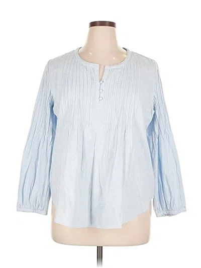 Pre-owned Vineyard Vines 3/4 Sleeve Blouse In Blue