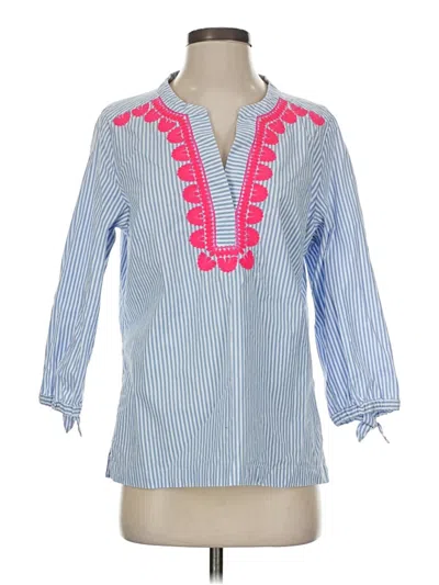 Pre-owned Vineyard Vines 3/4 Sleeve Blouse In Blue