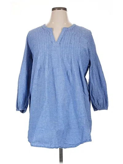 Pre-owned Vineyard Vines 3/4 Sleeve Blouse In Blue