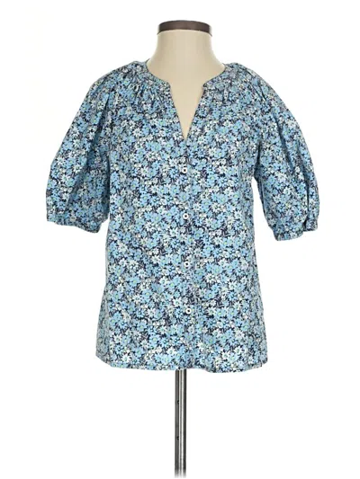 Pre-owned Vineyard Vines 3/4 Sleeve Blouse In Blue
