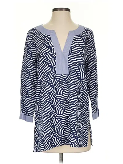 Pre-owned Vineyard Vines 3/4 Sleeve Blouse In Blue