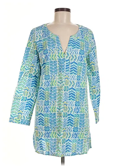 Pre-owned Vineyard Vines 3/4 Sleeve Blouse In Blue
