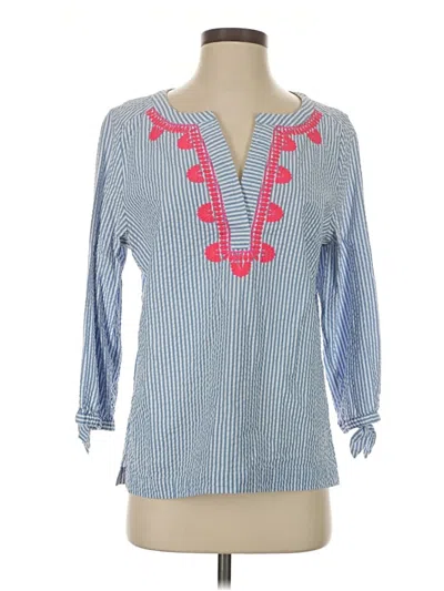 Pre-owned Vineyard Vines 3/4 Sleeve Blouse In Blue
