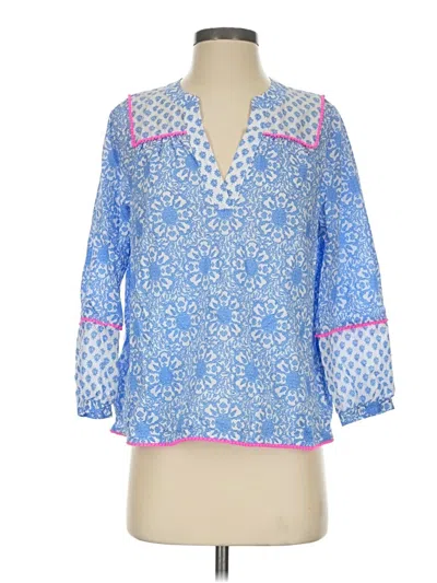 Pre-owned Vineyard Vines 3/4 Sleeve Blouse In Blue