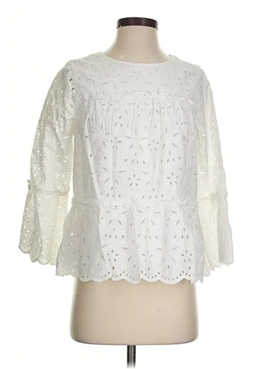 Pre-owned Vineyard Vines 3/4 Sleeve Blouse In Ivory