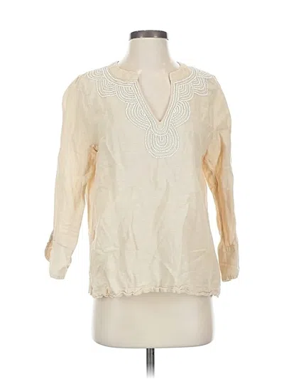 Pre-owned Vineyard Vines 3/4 Sleeve Blouse In Ivory
