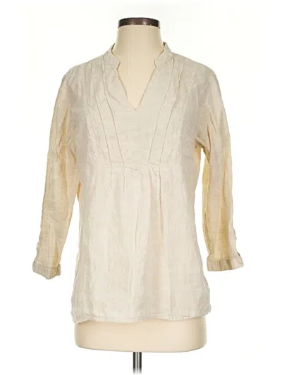 Pre-owned Vineyard Vines 3/4 Sleeve Blouse In Ivory