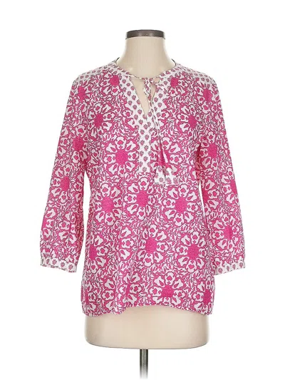 Pre-owned Vineyard Vines 3/4 Sleeve Blouse In Pink