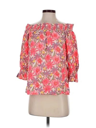 Pre-owned Vineyard Vines 3/4 Sleeve Blouse In Pink