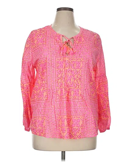 Pre-owned Vineyard Vines 3/4 Sleeve Blouse In Pink