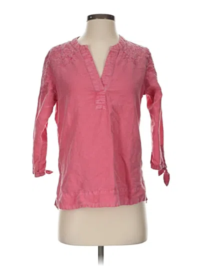 Pre-owned Vineyard Vines 3/4 Sleeve Blouse In Pink