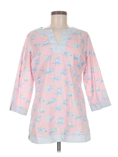 Pre-owned Vineyard Vines 3/4 Sleeve Blouse In Pink