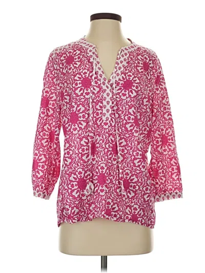 Pre-owned Vineyard Vines 3/4 Sleeve Blouse In Pink