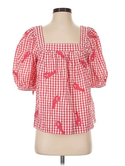 Pre-owned Vineyard Vines 3/4 Sleeve Blouse In Pink