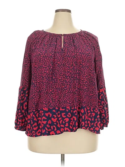 Pre-owned Vineyard Vines 3/4 Sleeve Blouse In Red