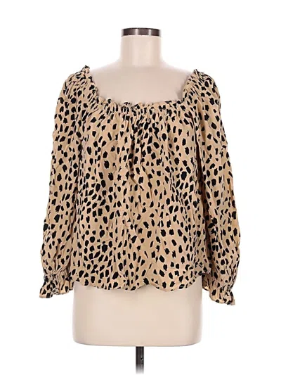 Pre-owned Vineyard Vines 3/4 Sleeve Blouse In Tan