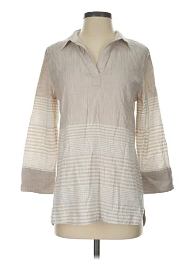 Pre-owned Vineyard Vines 3/4 Sleeve Blouse In Tan