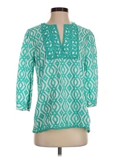 Pre-owned Vineyard Vines 3/4 Sleeve Blouse In Teal