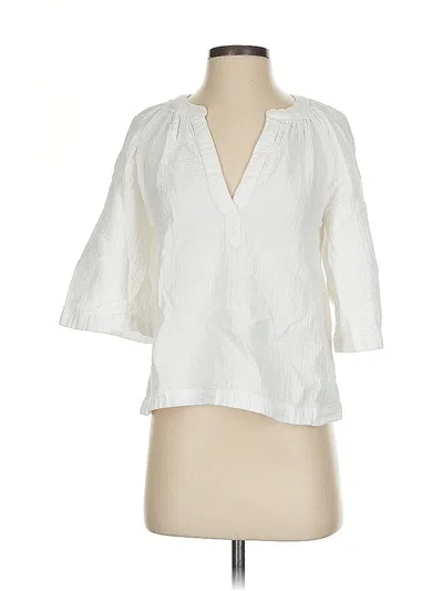 Pre-owned Vineyard Vines 3/4 Sleeve Blouse In White