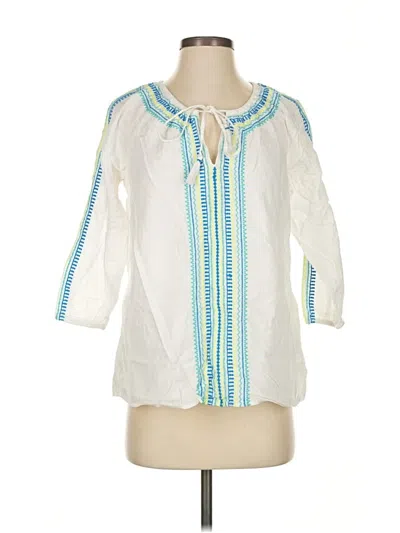Pre-owned Vineyard Vines 3/4 Sleeve Blouse In White