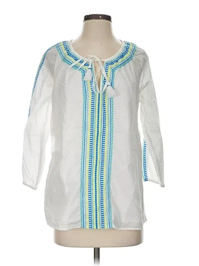 Pre-owned Vineyard Vines 3/4 Sleeve Blouse In White