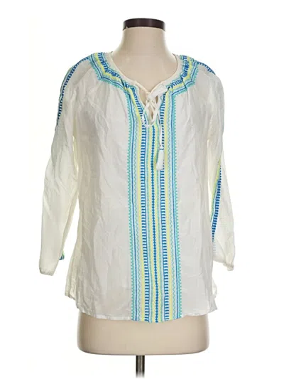 Pre-owned Vineyard Vines 3/4 Sleeve Blouse In White