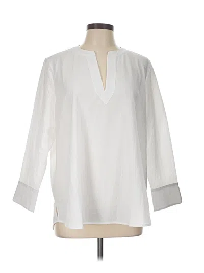 Pre-owned Vineyard Vines 3/4 Sleeve Blouse In White