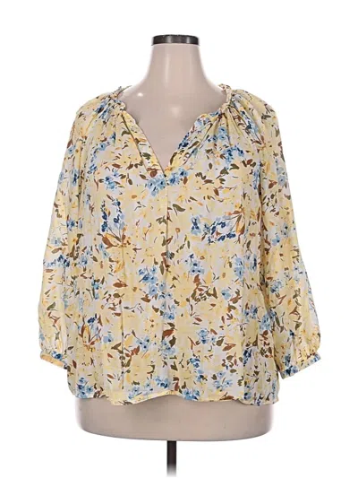 Pre-owned Vineyard Vines 3/4 Sleeve Blouse In Yellow