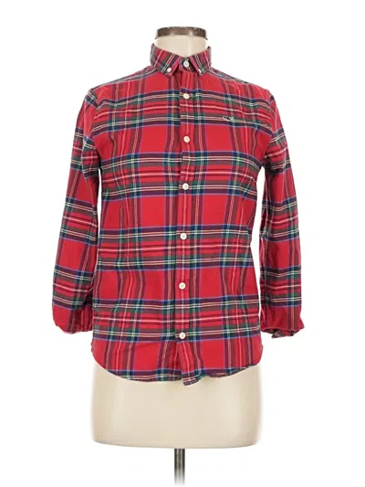 Pre-owned Vineyard Vines 3/4 Sleeve Button Down Shirt In Red