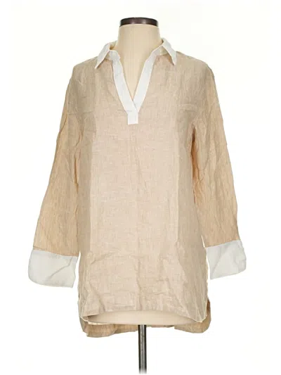 Vineyard Vines 3/4 Sleeve Button Down Shirt In Tan