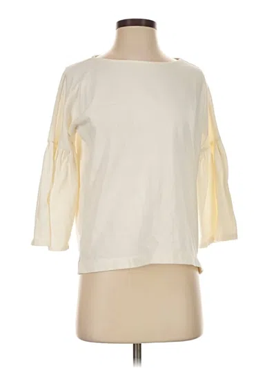 Pre-owned Vineyard Vines 3/4 Sleeve Top Ivory Boatneck Tops