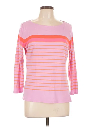 Pre-owned Vineyard Vines 3/4 Sleeve Top Pink Boatneck Tops