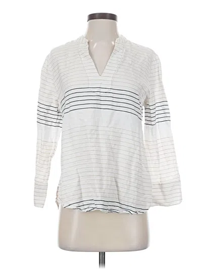 Pre-owned Vineyard Vines 3/4 Sleeve Top White V-neck Tops