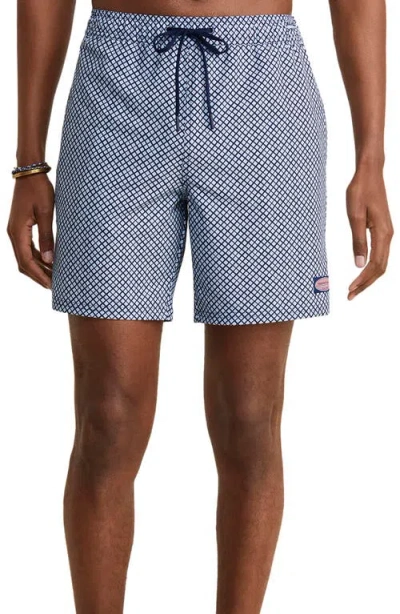 Vineyard Vines 7-inch Chappy Swim Trunks In Blue/white