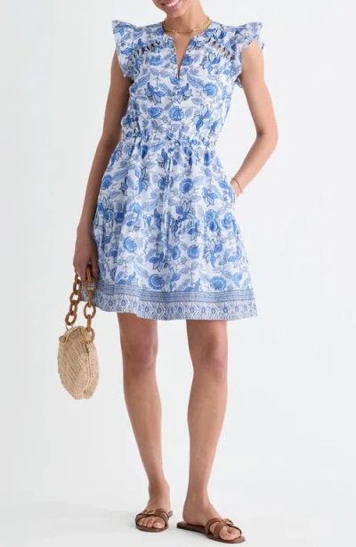 Vineyard Vines Abigail Flutter Sleeve Cotton Minidress In Multi