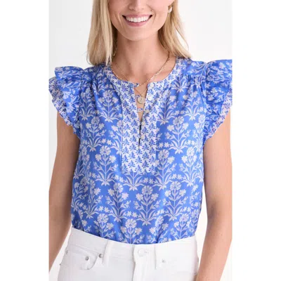 Vineyard Vines Adare Cotton Blend Dobby Top In Blue