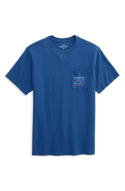 Vineyard Vines Americana 250 Graphic Pocket T-shirt In Moonshine