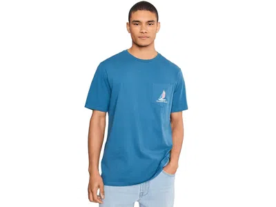 Vineyard Vines Americana Sail Short Sleeve Tee Men's T Shirt Moonshine: Lg In Blue