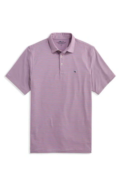 Vineyard Vines Anegada Stripe Sankaty Performance Polo In Purple
