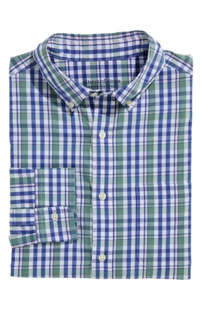 Vineyard Vines Audubon Performance Plaid Button Down Shirt In Olive Dusk