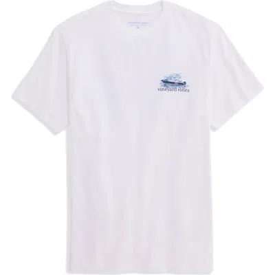 Vineyard Vines Autumn Boat Ride Graphic T-shirt In White
