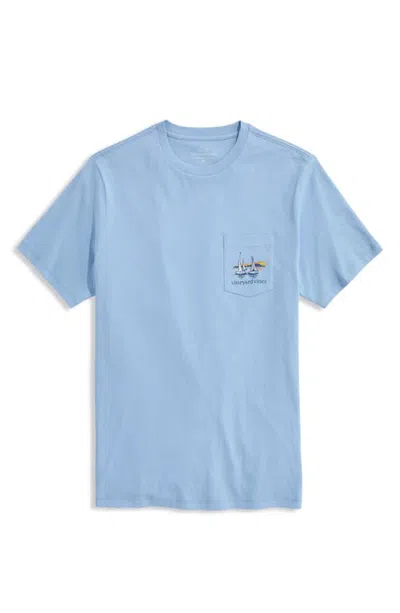 Vineyard Vines Autumn Sailing Graphic T-shirt In Jake Blue
