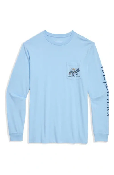 Vineyard Vines Autumn Truck Graphic Long Sleeve T-shirt In Blue