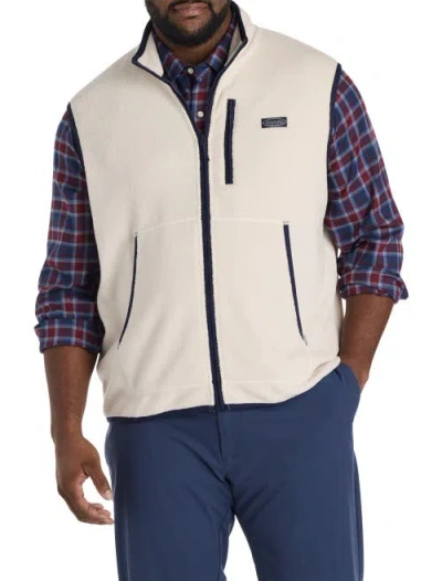 Vineyard Vines Big & Tall Bonfire Fleece Vest In Neutral